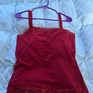 St. John's Bay Red Lace Camisole Y2K